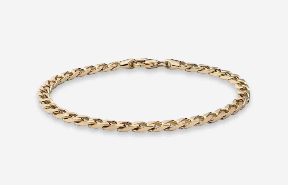 4MM Cuban Chain Bracelet Gold Oliver Cabell