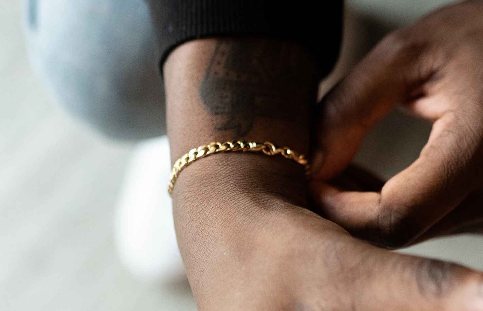 4MM Cuban Chain Bracelet Gold Oliver Cabell