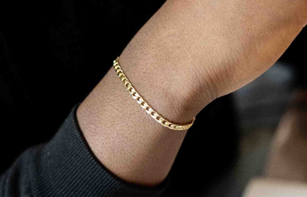 4MM Cuban Chain Bracelet Gold Oliver Cabell