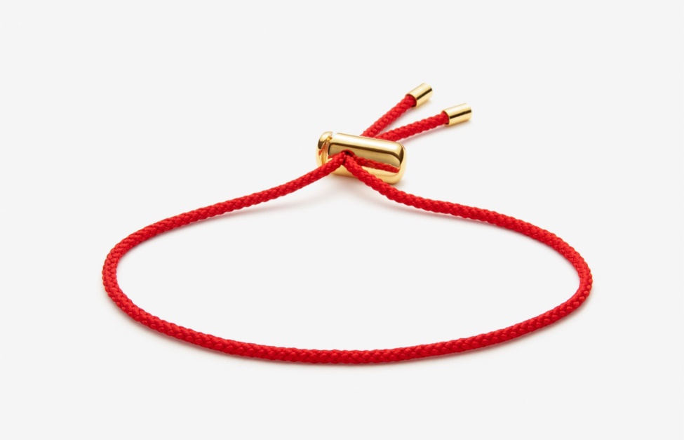 Cameron Cord Bracelet Red/Gold Oliver Cabell
