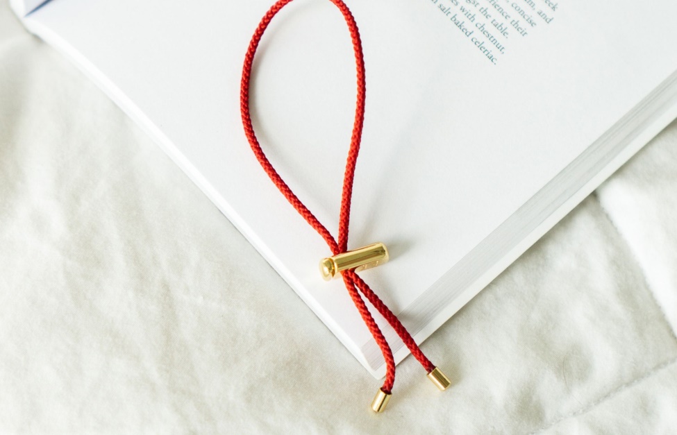 Cameron Cord Bracelet Red/Gold Oliver Cabell