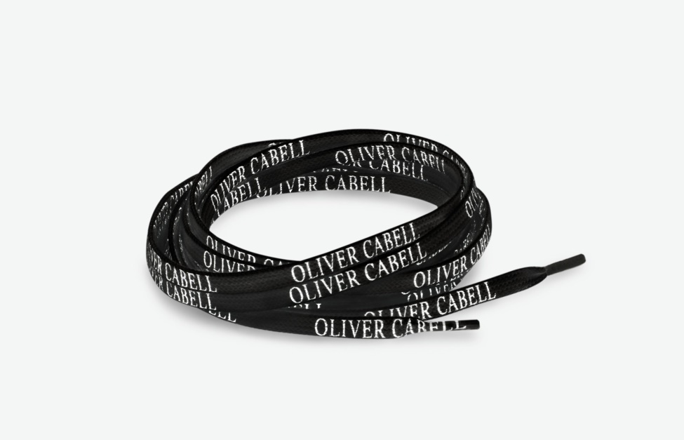 Oliver Cabell Black Logo Laces