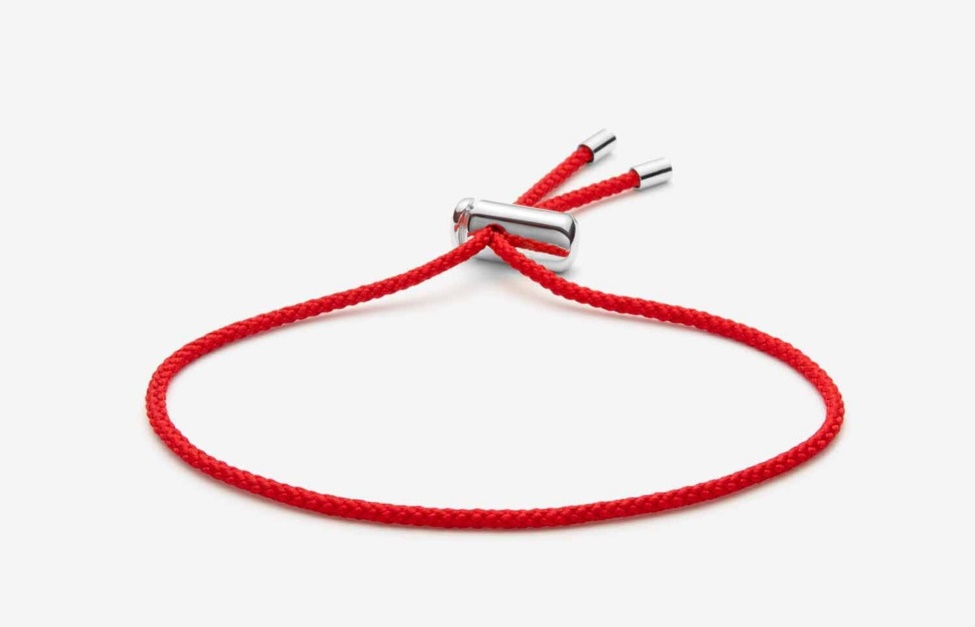 Oliver Cabell Cameron Cord Bracelet Red/Silver