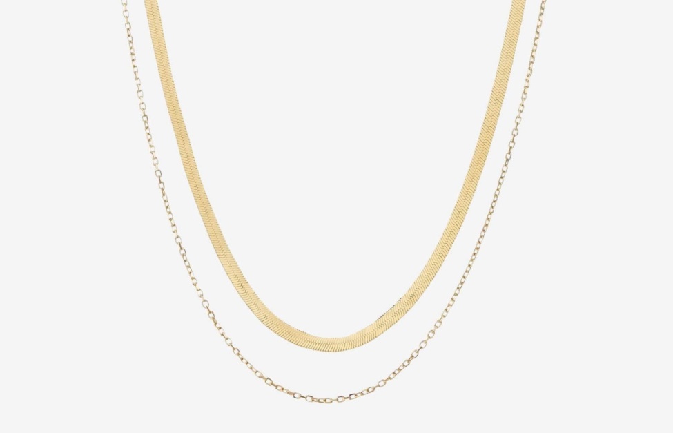 Oliver Cabell Herringbone-Chain Set Gold