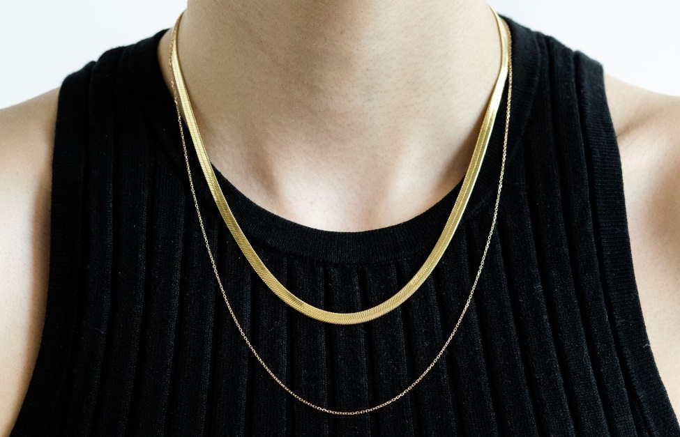 Oliver Cabell Herringbone-Chain Set Gold