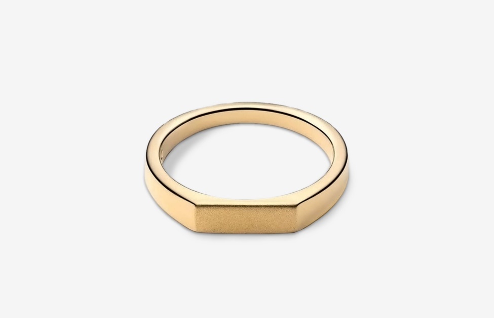 Thin Signet Ring Gold Oliver Cabell