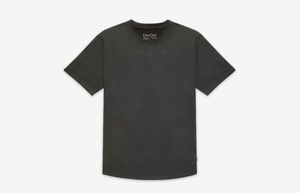 Trendy Curved Hem Tee Charcoal Oliver Cabell