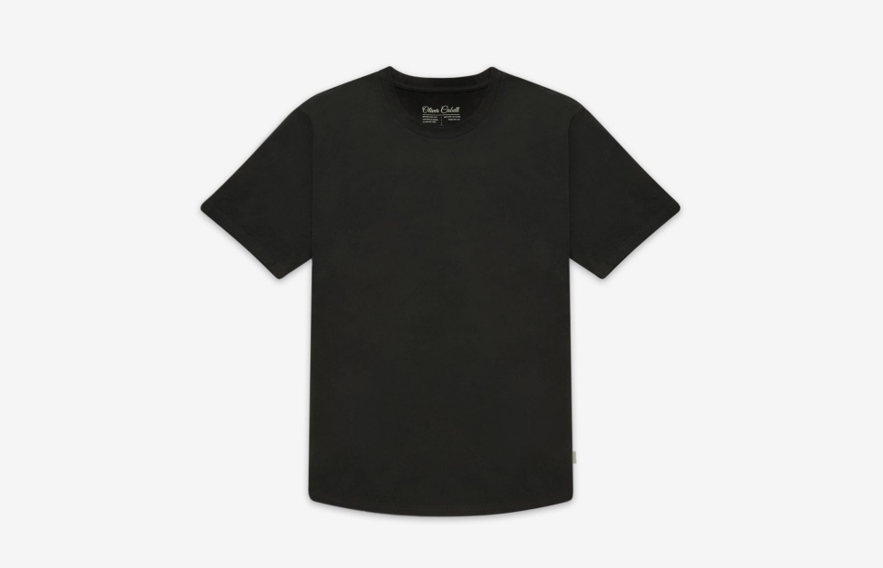 Curved Hem Tee Black Trendy Oliver Cabell